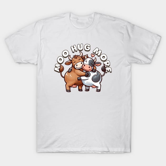 Cute Cows Moo Hug More T-Shirt by alcoshirts